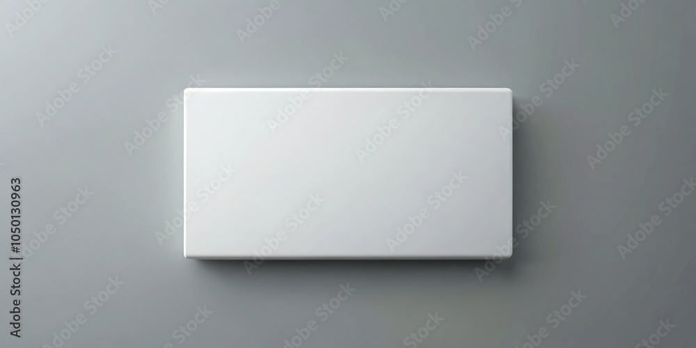 Fototapeta premium Rectangular white object on gray surface