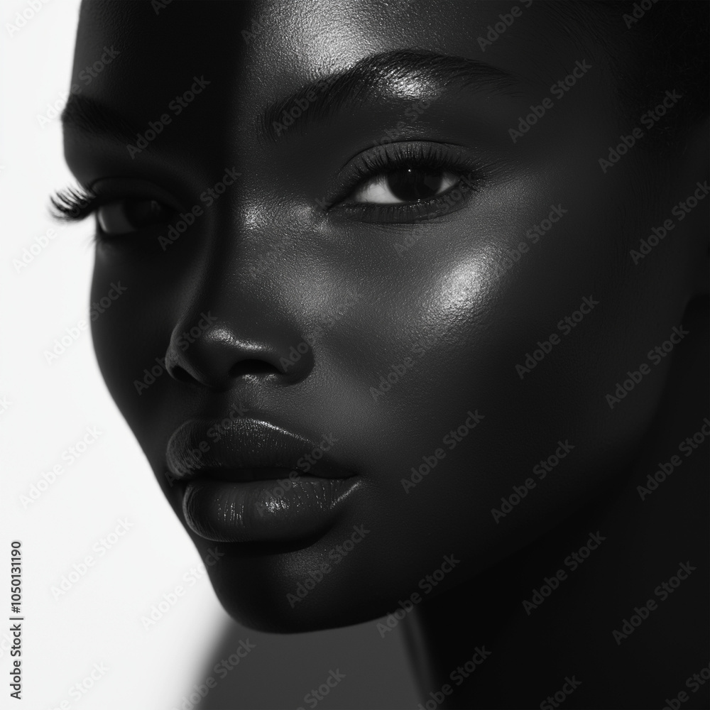 Portrait of a woman with a radiant glow against a black background Portrait of a woman with a radiant glow against a black background