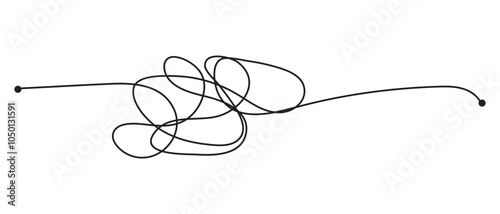 messy clew line connected icon. vector illustration.