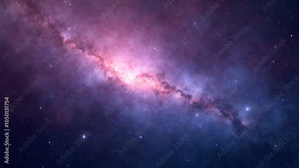 Fototapeta premium Starry galaxy background with deep purples and blues