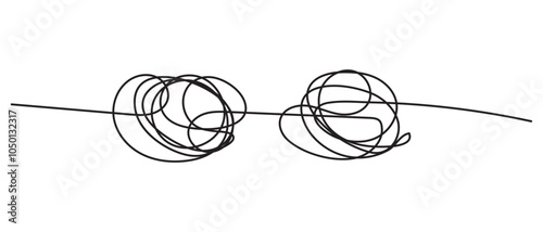 messy clew line connected icon. vector illustration.