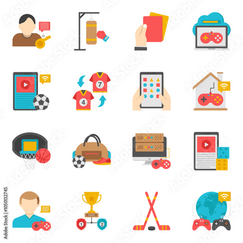 Set of Video Games Flat Icons

