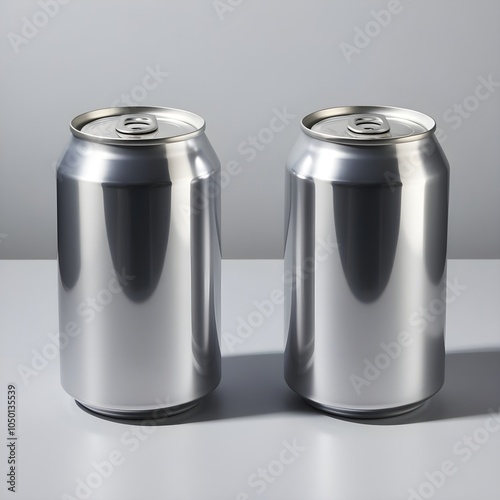 Realistic Blank Aluminum Soda Can Mockup on Transparent Background