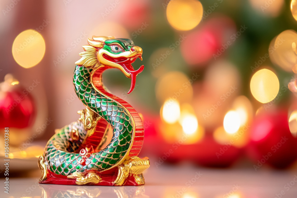 Fototapeta premium Dragon figurine for Chinese New Year. Decorations for Lunar New Year.