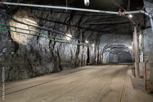 Iron ore mine tunnel in Kiruna Sweden