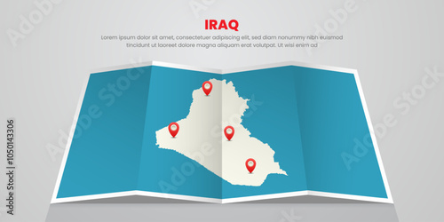 iraq map travel with pin tag location design Illustration