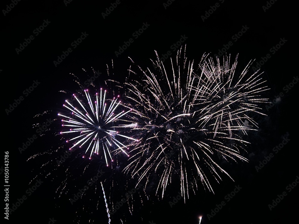 Fireworks display of lights in the sky with copy space Fireworks display of lights in the sky with copy space