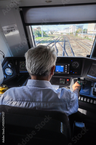 a train driver driving a regional train
