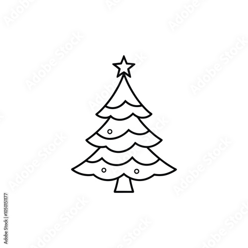 Christmas Tree Outline Design - christmas Tree vector illustration
