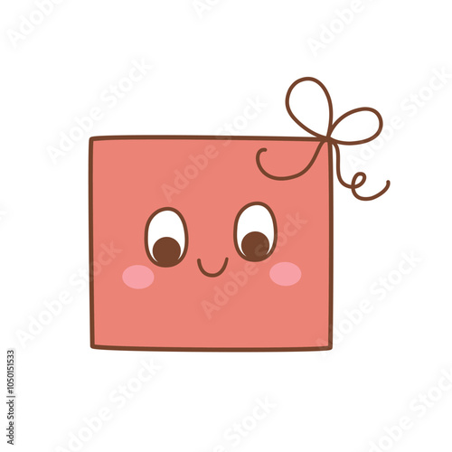 Red gift box for Christmas, new year, valentine vector illustration