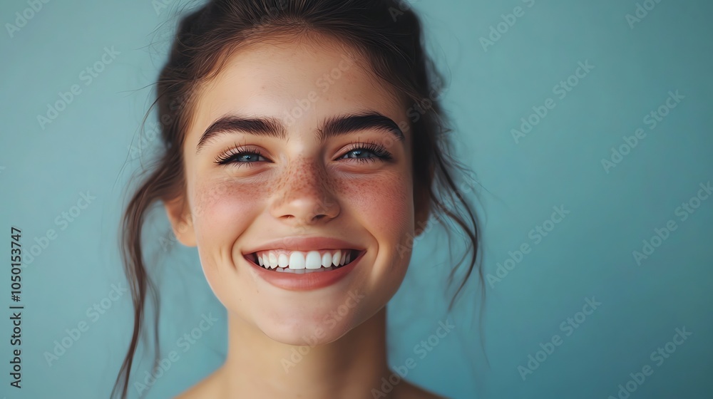 A young woman with long brown hair smiles broadly at the camera. A young woman with long brown hair smiles broadly at the camera.
