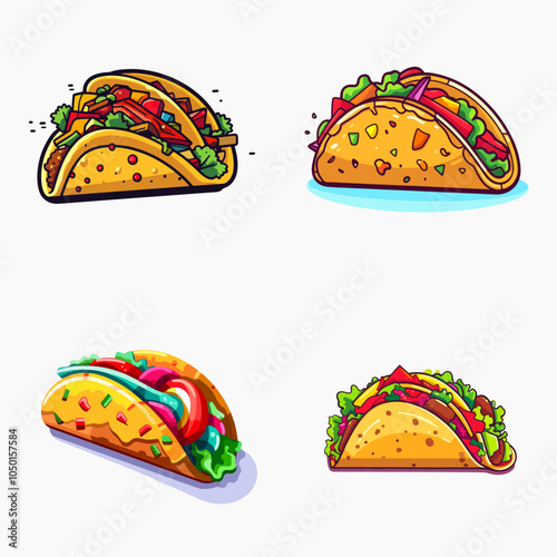 different types of tacos with various toppings