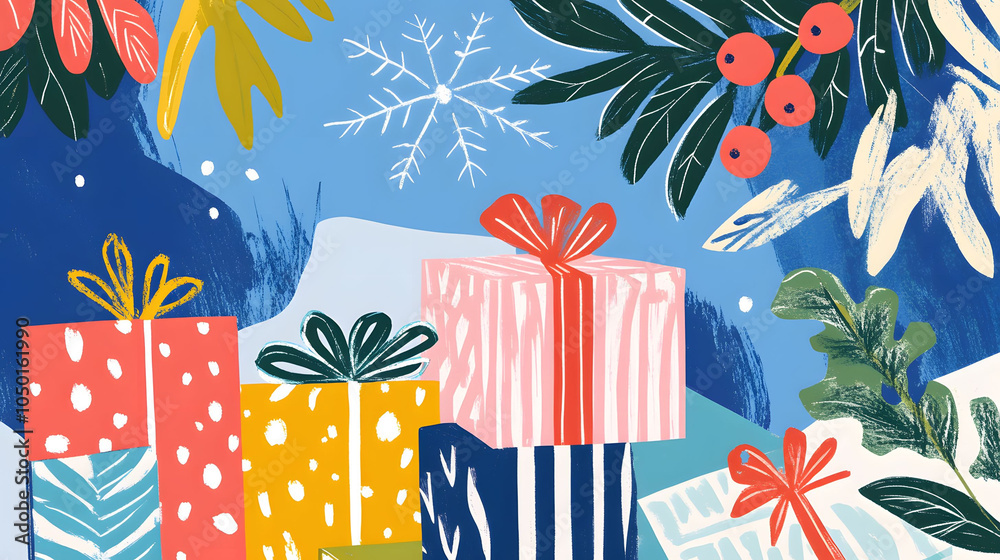 Obraz premium Seamless pattern of stacked boxes in a vibrant background