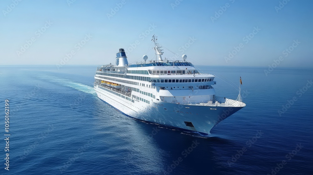 Majestic Cruise Ship Sailing Through Calm Waters Majestic Cruise Ship Sailing Through Calm Waters