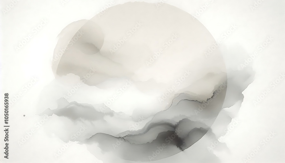 Monochromatic watercolor wash in shades of soft grey and beige, creating a minimalist abstract background with smooth lines,generative ai Monochromatic watercolor wash in shades of soft grey and beige, creating a minimalist abstract background with smooth lines,generative ai