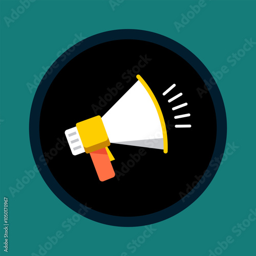 Megaphone for attention simple vector illustration