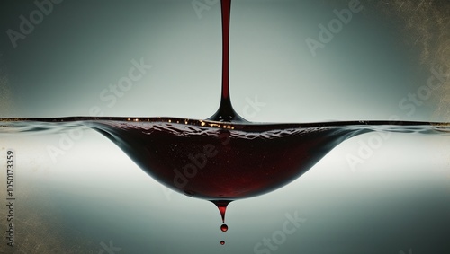 Liquid drop caught in motion creating abstract ripple effect photo