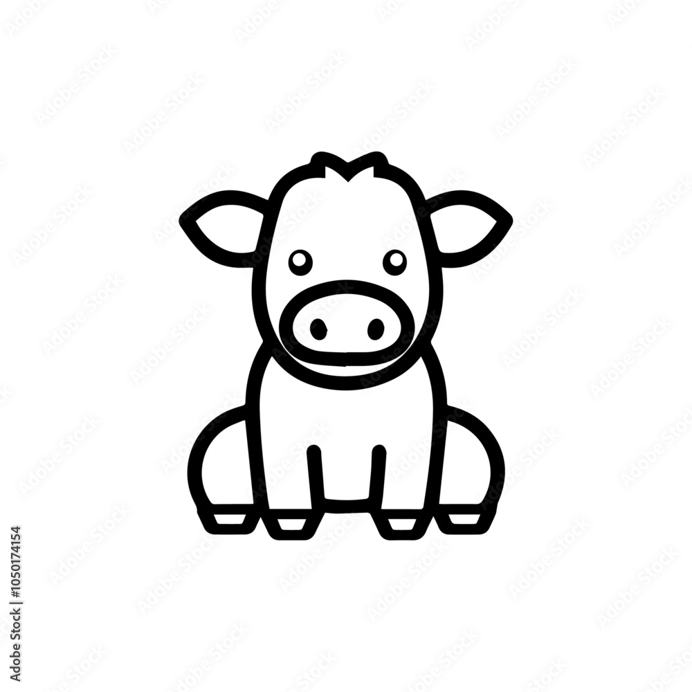 Fototapeta premium cow cartoon isolated on white, Vector illustration