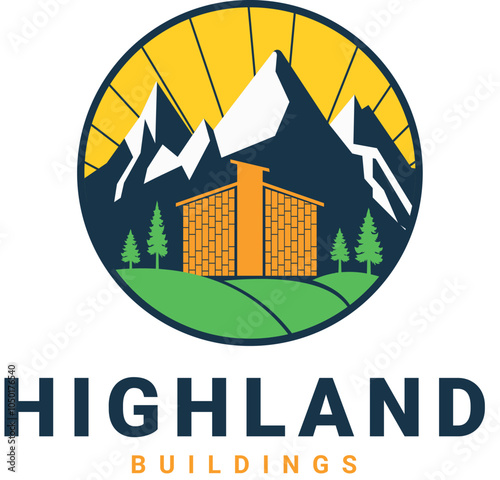 HIGHLAND Buildings  is a unique and creative logo template for real estate businesses who want to build houses on high lands like mountains and hills