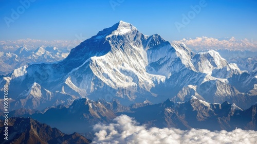 Majestic View of Snow-Capped Mountain Peaks