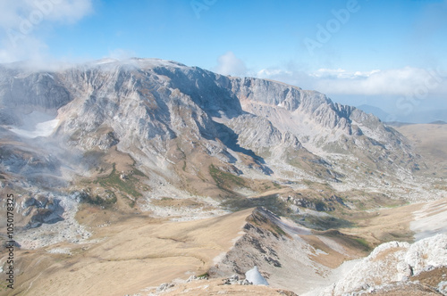 Landscape autumn view of the Mount Pshekhu-Su located in the Republic of Adygea, Russian Federation