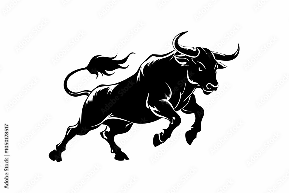 Obraz premium Powerful Bull Silhouette Design