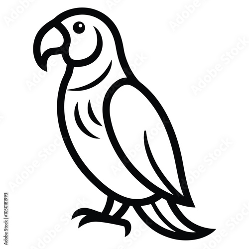 Solid color Macaw animal vector design