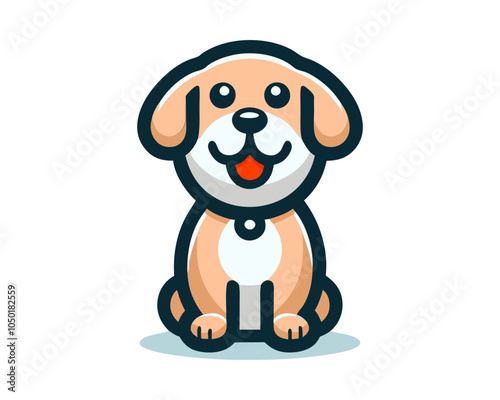 Dog Cartoon Logo Icon Vector Illustration.