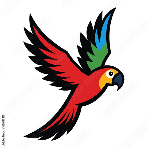 Solid color Macaw animal vector design