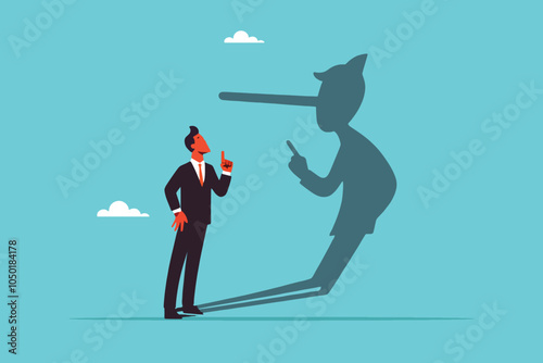 Shadow of Deceit: The Businessman with a Pinocchio Nose