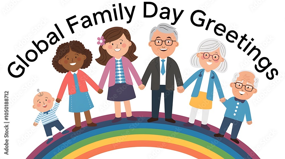 A Multi-Generational Family Standing on a Rainbow with A Multi-Generational Family Standing on a Rainbow with