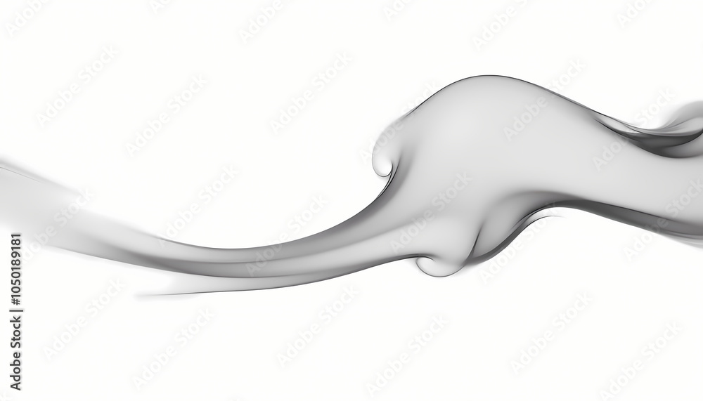 Abstract smoke trail, swirling gray smoke on a white background, perfect for minimalist and elegant designs Abstract smoke trail, swirling gray smoke on a white background, perfect for minimalist and elegant designs
