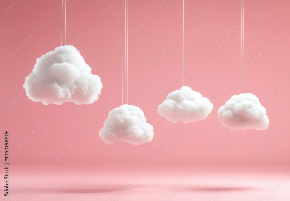 Obraz premium Clouds Hanging Pink.