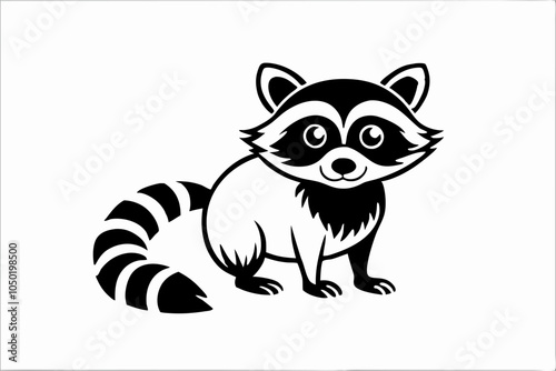 Curious Raccoon Silhouette Design