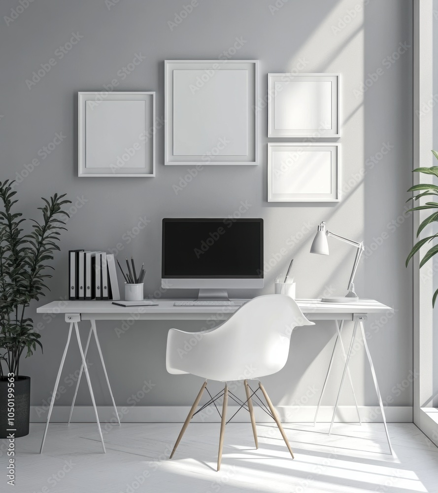 Fototapeta premium Minimalist Home Office.