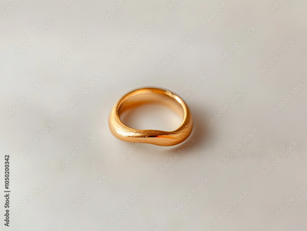 A minimalist gold ring with an organic shape A minimalist gold ring with an organic shape