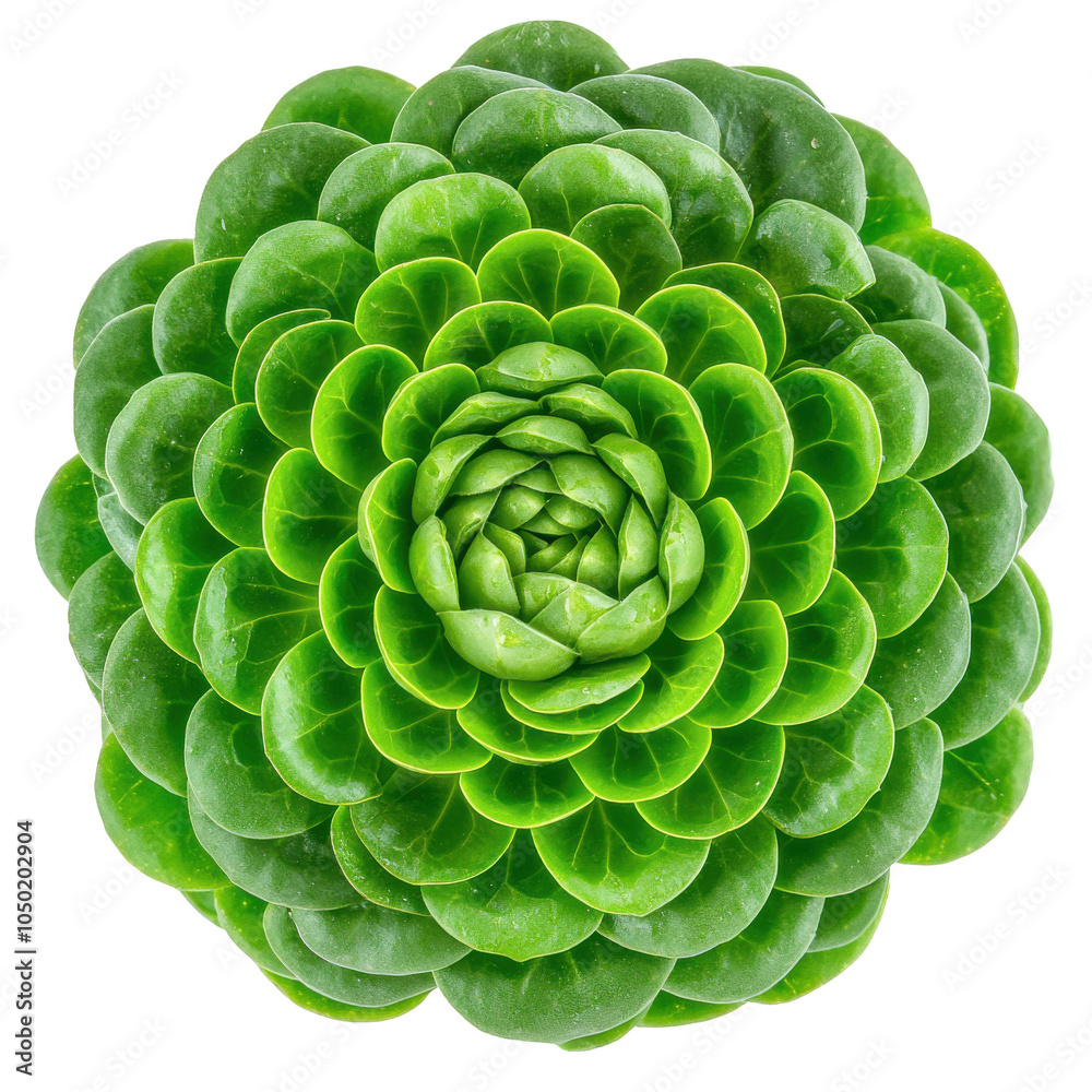 Fototapeta premium Close-up view of a vibrant green succulent plant displaying a mesmerizing geometric pattern.