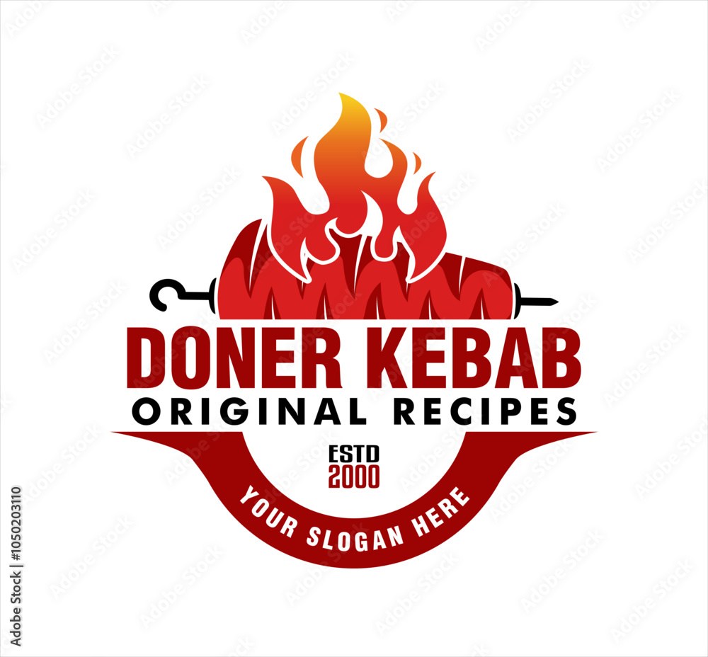 doner kebab shawarma logo label template vector illustration Turkish and Arabian fast food restaurant business doner kebab shawarma logo label template vector illustration Turkish and Arabian fast food restaurant business