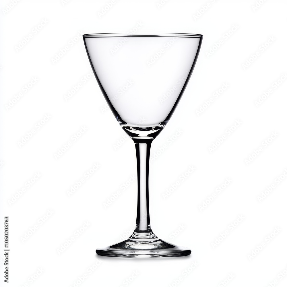 Stylish empty cocktail glass on a clear background, ideal for drink presentations. Stylish empty cocktail glass on a clear background, ideal for drink presentations.