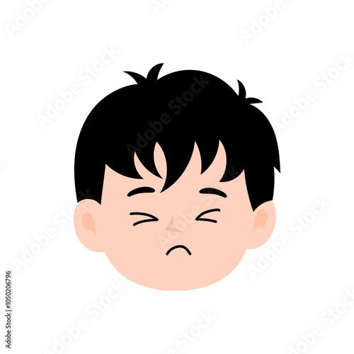kawaii boy variant expression.  various expressions and gesture. element stock