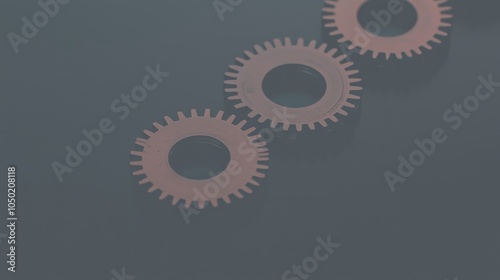 An Abstract Representation of Mechanical Gears Positioned on a Smooth Surface Area photo