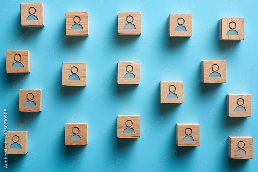 Wooden Blocks Profile Unity Pattern Blue Background Wooden Blocks Profile Unity Pattern Blue Background