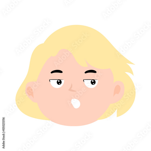 face expression kids element design character. cute kid face expression emoji emoticon. different postures with various emotions.