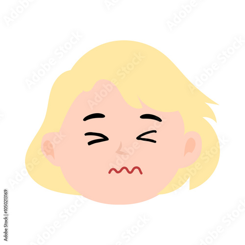 variant expression face girls element srock design. kawaii emoticon