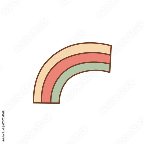 Cute colorful rainbow flat design  vector illustration