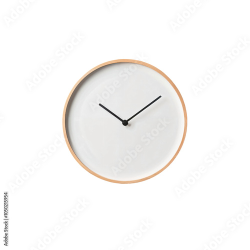 Minimalistic Wall Clock: A Clean Design Highlighting Time with Black Hands on a White Face and Natural Wood Frame, Perfect for Modern Interiors to Keep You on Schedule.