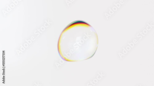 transparent drop loop animation, glass dispersion, 3d render