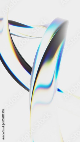 transparent lines glass dispersion loop animation 3d render