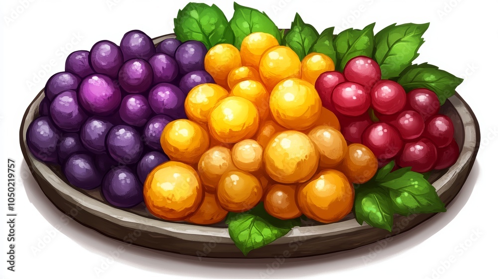 Colorful Grapes on Wooden Plate Fresh Fruit Healthy Snack Food Photography Colorful Grapes on Wooden Plate Fresh Fruit Healthy Snack Food Photography