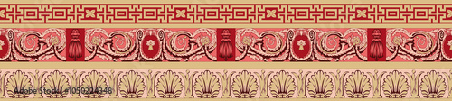 Obraz na płótnie seamless beautiful wallpaper cards border design floral leaf vintage ornament Victorian geometric ethnic print paisley w salonie